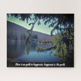 木々の間の最初の貯水池やる気を起こさせる ジグソーパズル