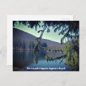 木々の間の最初の貯水池やる気を起こさせる ポストカード (正面/裏面)