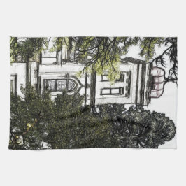 木々の間の聖域 キッチンタオル