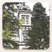 木々の間の聖域 スクエアペーパーコースター (正面)