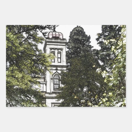 木々の間の聖域 ラッピングペーパーシート (正面)