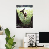 木々の間の鹿 ポスター (ホームオフィス)