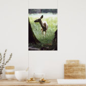 木々の間の鹿 ポスター (キッチン)