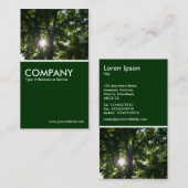 木々の間を太陽 – ダークグリーン 名刺 (正面/裏面)