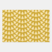 木々の雪片とポルカドットのクリスマス ラッピングペーパーシート (正面3)