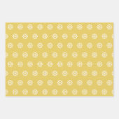 木々の雪片とポルカドットのクリスマス ラッピングペーパーシート (正面2)