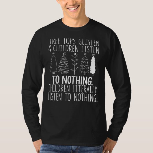 木々は子聞供を無くおもしろい見る Tシャツ (正面)