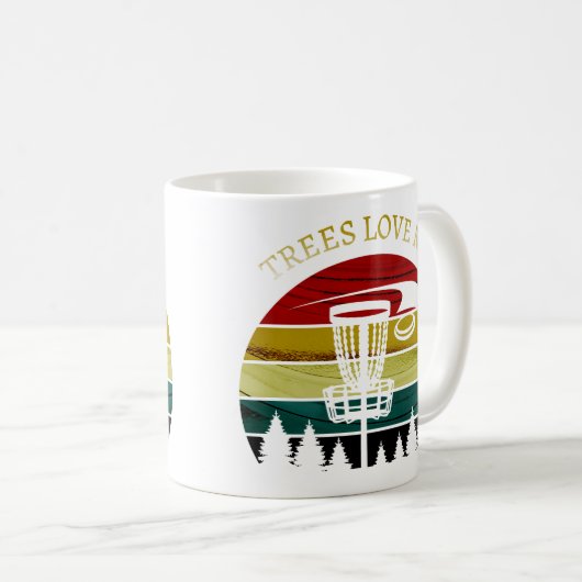 木々は私を愛して – おもしろいディスクゴルフ コーヒーマグカップ (正面右)