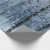 木々を包むクリスマススノーフレーク ラッピングペーパー (角)