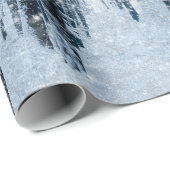 木々を包むクリスマススノーフレーク ラッピングペーパー (ロールコーナー)