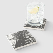 木々を見上げる ストーンコースター (横)