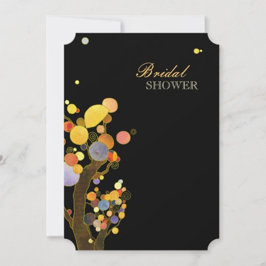 木々ブお洒落ロエレガントックブライダルシャワー 招待状 (正面)