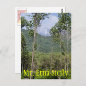 木々越しに見るエトナ山の煙 ポストカード (正面/裏面)