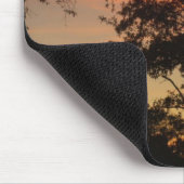 木々越しの夕日 マウスパッド (コーナー)