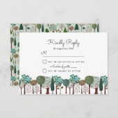 木々 森 林 | 結婚式 | 出席確認カード 出欠カード (正面/裏面)