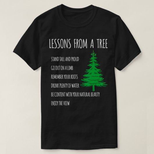木おもしろいから感動的のやる気を起こさせる教訓 Tシャツ (デザイン正面)