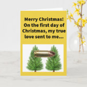 木おもしろいのペアでカートリッジをパンプクリスマス カード (黄色い花)