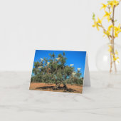 木おもしろいのヤギ カード (黄色い花)