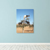 木おもしろいのヤギ キャンバスプリント (インサイチュ (ウッドフロア))