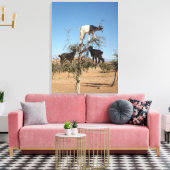 木おもしろいのヤギ キャンバスプリント (インサイチュ (リビング))