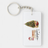 木おもしろい付きコルギクリスマス犬 キーホルダー (正面)