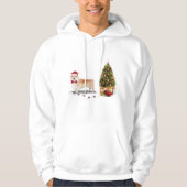 木おもしろい付きコルギクリスマス犬 パーカ (正面)