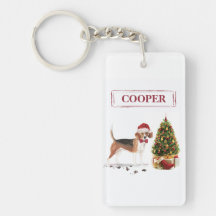 木おもしろい付きビーグルのクリスマス犬