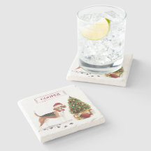 木おもしろい付きビーグルのクリスマス犬