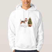 木おもしろい付きビーグルのクリスマス犬 パーカ (正面)