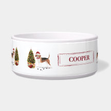 木おもしろい付きビーグルのクリスマス犬