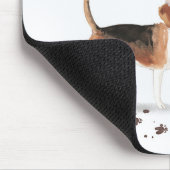 木おもしろい付きビーグルのクリスマス犬 マウスパッド (コーナー)