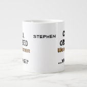 木おもしろい切りマグ熱狂する取り ジャンボコーヒーマグカップ (正面)