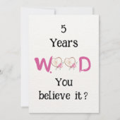 木おもしろい周年記念カード5周年記念カード 招待状 (正面)