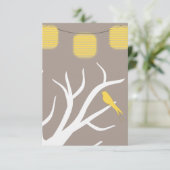 木およびちょうちんRSVPの黄色い鳥 出欠カード (スタンド正面)