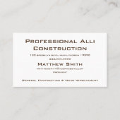 木およびハンマーの名刺 名刺 (裏面)