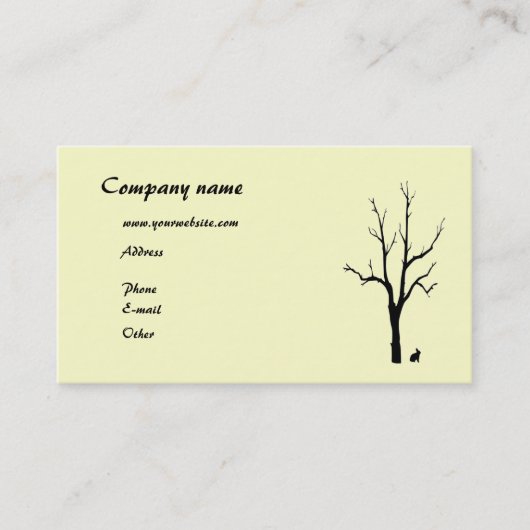 木およびバニーのシルエット 名刺 (正面)