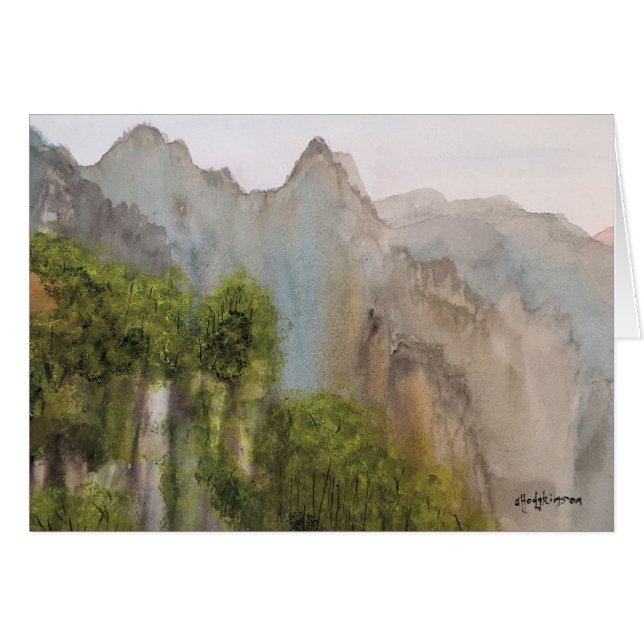 木および山   カード (正面横)