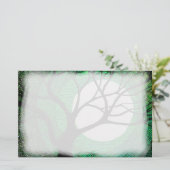 木および月-緑 便箋 (スタンド正面)