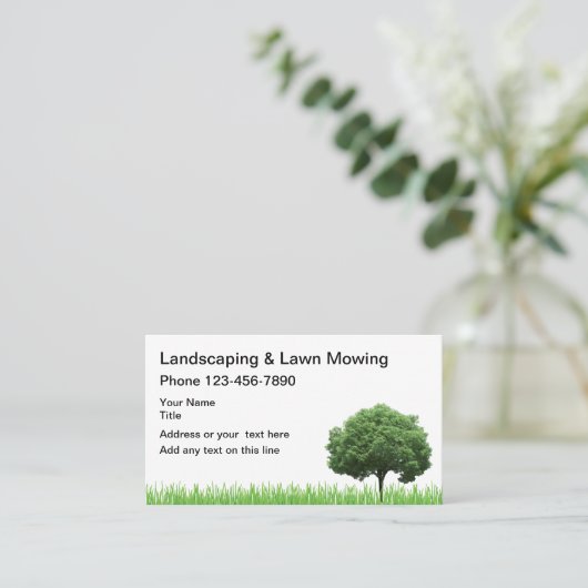 木および草の造園 名刺 (スタンド正面)