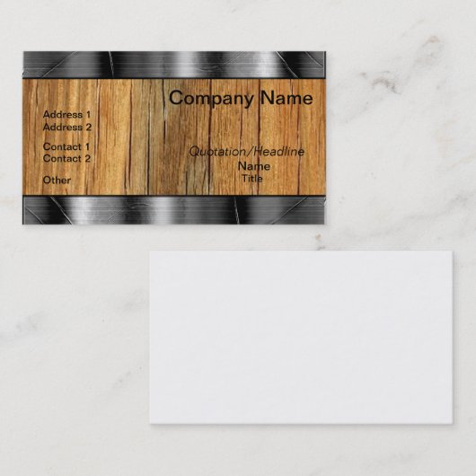 木および金属のボーダー専門の名刺 名刺 (正面/裏面)