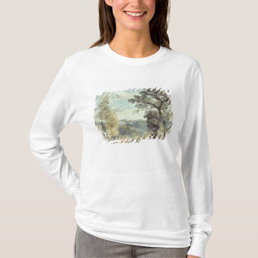 木およびDistanのジョン・コンスタブル|の景色 Tシャツ (正面)