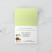 木お洒落な記念日カードの猿のカップル 招待状 (内部)