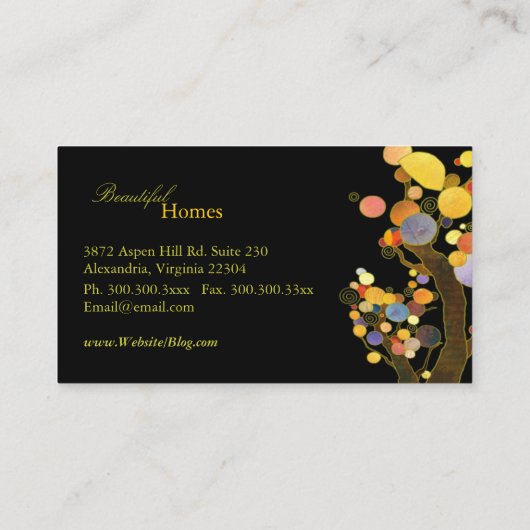 木お洒落のインテリアデザイン 名刺 (裏面)