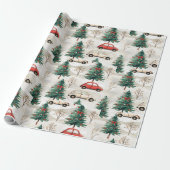 木お洒落のクリスマスの包み紙 ラッピングペーパー (アンロールド)