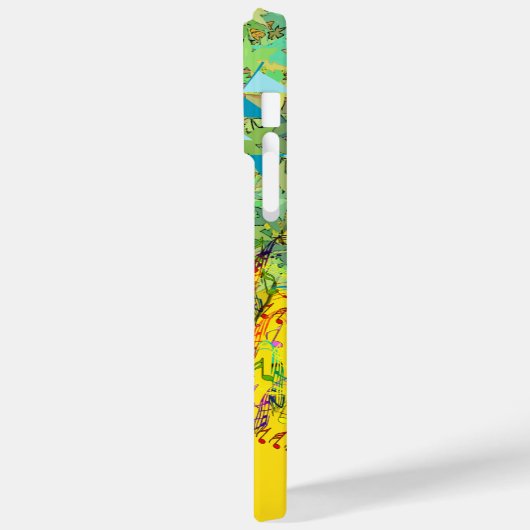 木お洒落の鳥の明るい色のミュージカル・ノート Case-Mate iPhoneケース (裏面 / 左)