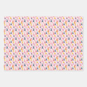 木お洒落付きクリカラフルスマス ラッピングペーパーシート (正面3)