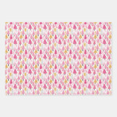 木お洒落付きクリカラフルスマス ラッピングペーパーシート (正面)