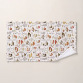 木お洒落地きのこ模様 バスタオルセット (ハンドタオル)