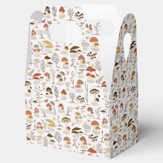 木お洒落地きのこ模様 フェイバーボックス (オープン)