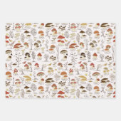 木お洒落地きのこ模様 ラッピングペーパーシート (正面)